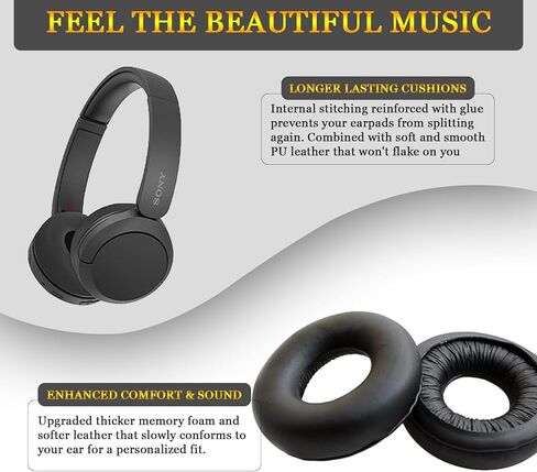 وسائد أذن بديلة لسماعات الرأس Sony WH-CH520، متوافقة مع WH-CH520، WH-CH510، WH-CH500، أغطية أذن مطورة مع جلد بروتين ناعم، رغوة الذاكرة لعزل الضوضاء (رمادي) in Kuwait