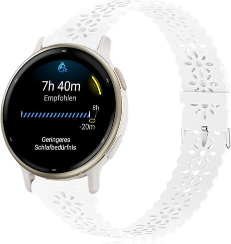 Compatible for Garmin Forerunner 165 Band, Lamshaw 20mm Quick Release Silicone Lace Slim Thin Hollow-Out Replacement Straps Compatible with Garmin vívoactive 5/Approach S12/Approach S40/Approach S42/D2 Air/D2 Air X10/Forerunner 165, 245, 55, 645/Venu/Venu in Saudi Arabia
