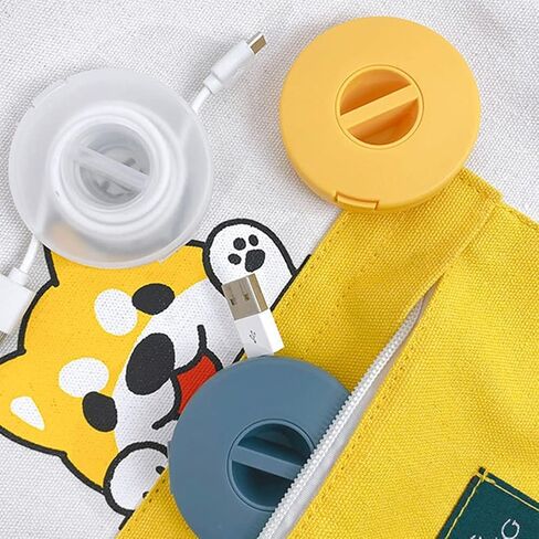 4 حزمة كابل مرتب مدمج إدارة الحبل تخزين الكابلات بكرات الكابل منظم تخزين الأسلاك لشاحن USB أسلاك البيانات سماعات المنزل والمكتب in Kuwait