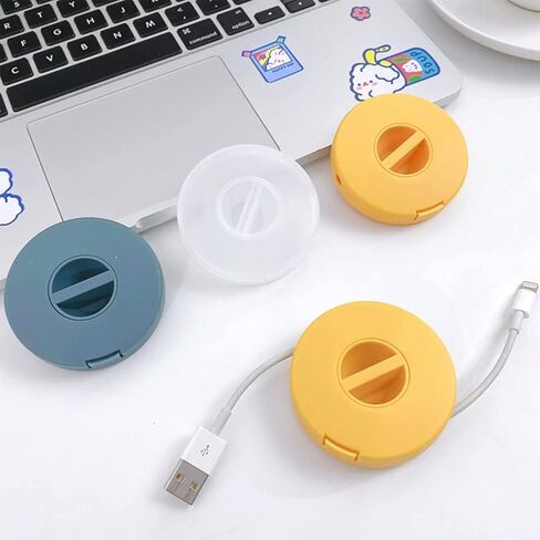 4 حزمة كابل مرتب مدمج إدارة الحبل تخزين الكابلات بكرات الكابل منظم تخزين الأسلاك لشاحن USB أسلاك البيانات سماعات المنزل والمكتب in Kuwait