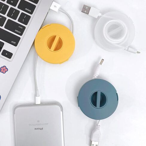 4 حزمة كابل مرتب مدمج إدارة الحبل تخزين الكابلات بكرات الكابل منظم تخزين الأسلاك لشاحن USB أسلاك البيانات سماعات المنزل والمكتب in Kuwait