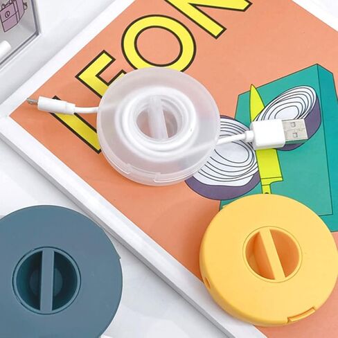 4 حزمة كابل مرتب مدمج إدارة الحبل تخزين الكابلات بكرات الكابل منظم تخزين الأسلاك لشاحن USB أسلاك البيانات سماعات المنزل والمكتب in Kuwait