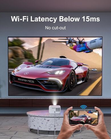 ULTIMEA 5G WiFi Full HD 1080P Decoding، جهاز عرض صغير محمول 300 ANSI Lumens، تركيز كهربائي، زمن استجابة منخفض، جهاز عرض أفلام خارجي متوافق مع هاتف iOS Android، عصا التلفاز، Apollo P10 in Saudi Arabia