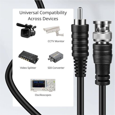TNP BNC to RCA Adapter Cable (6FT) - BNC Male to RCA Male RG59U 75 ohm Coaxial Composite Video Connector Jack Converter Adapter Composite Video Cable in Saudi Arabia