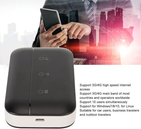 نقطة اتصال محمولة 4G LTE، راوتر 4G شريك السفر مع فتحة بطاقة SIM، راوتر محمول يصل إلى 10 مستخدمين 3000 مللي أمبير، يدعم B1/B3/B5/B7/B8/B20، B38/40/41 in Saudi Arabia