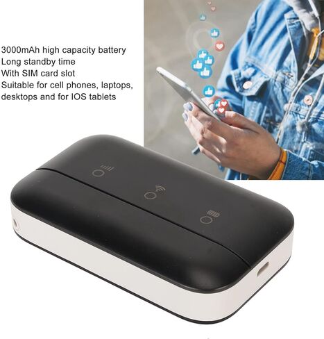 نقطة اتصال محمولة 4G LTE، راوتر 4G شريك السفر مع فتحة بطاقة SIM، راوتر محمول يصل إلى 10 مستخدمين 3000 مللي أمبير، يدعم B1/B3/B5/B7/B8/B20، B38/40/41 in Saudi Arabia