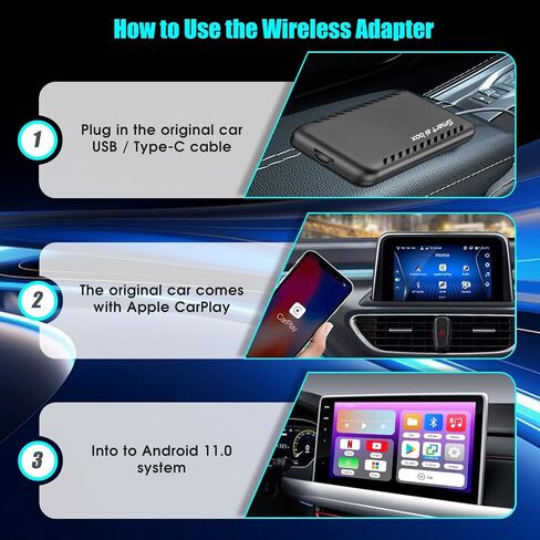 محول لاسلكي تلقائي 4 في 1 يعمل بنظام Android، محول CarPlay اللاسلكي لسيارات 2016+، سلكي إلى صندوق Ai الذكي اللاسلكي لسيارات OEM السلكية، يدعم النسخ المتطابق على YouTube/الشبكة/الشاشة، اتصال تلقائي سريع، تأخر منخفض in Saudi Arabia