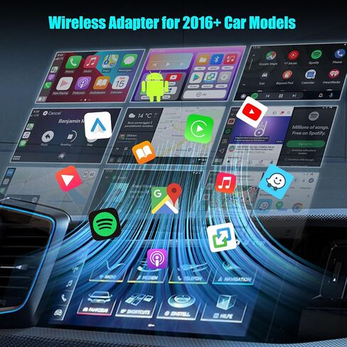 محول لاسلكي تلقائي 4 في 1 يعمل بنظام Android، محول CarPlay اللاسلكي لسيارات 2016+، سلكي إلى صندوق Ai الذكي اللاسلكي لسيارات OEM السلكية، يدعم النسخ المتطابق على YouTube/الشبكة/الشاشة، اتصال تلقائي سريع، تأخر منخفض in Saudi Arabia