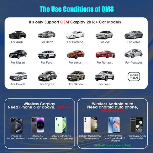 محول لاسلكي تلقائي 4 في 1 يعمل بنظام Android، محول CarPlay اللاسلكي لسيارات 2016+، سلكي إلى صندوق Ai الذكي اللاسلكي لسيارات OEM السلكية، يدعم النسخ المتطابق على YouTube/الشبكة/الشاشة، اتصال تلقائي سريع، تأخر منخفض in Saudi Arabia