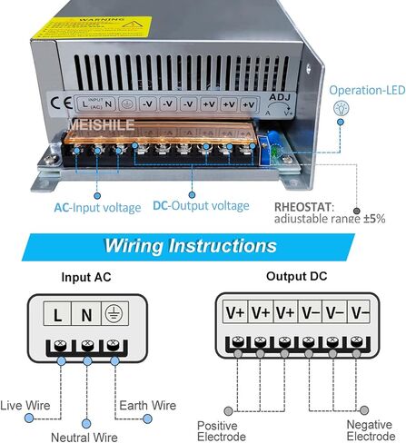 60 فولت 20 أمبير 1200 واط تيار مستمر محول مصدر الطاقة PSU AC-DC 60 فولت محول صناعي محول 0-15/10 أمبير نظام استشعار المحرك مصباح متر وحدة تحكم سيرفوس التراسو مروحة محرك كهربائي SMPS 110 فولت/220 فولت in Kuwait