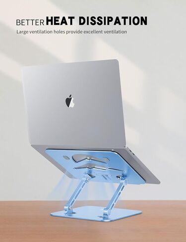 Laptop Stand Adjustable Laptop Holder for Desk, Ergonomic & Foldable & Portable Heat Sink Computer Stands, Fits up to 15.6-inch Laptops. (Diamond Blue) in Kuwait
