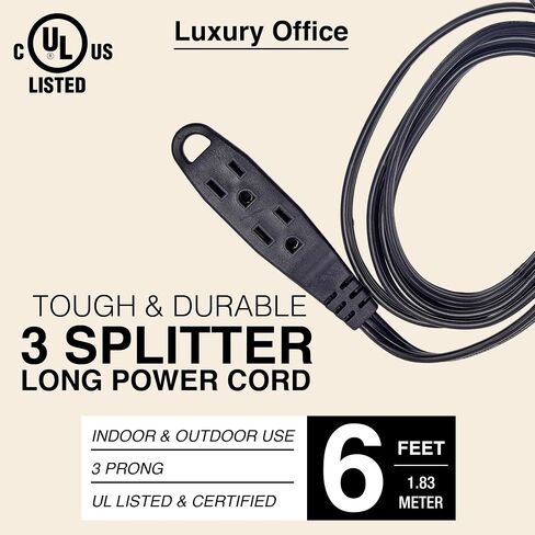 3 Way Power Splitter and 6' Extension Cord, 3 Pack – Angled Plug (1, 6 Foot) in Saudi Arabia
