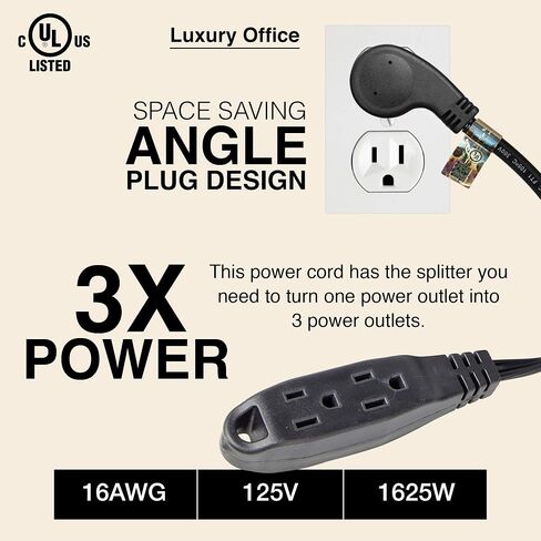 3 Way Power Splitter and 6' Extension Cord, 3 Pack – Angled Plug (1, 6 Foot) in Saudi Arabia