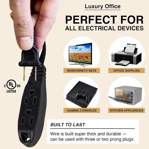 3 Way Power Splitter and 6' Extension Cord, 3 Pack – Angled Plug (1, 6 Foot) in Saudi Arabia