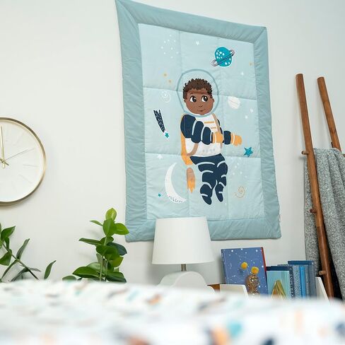 Ashton Toddler Quilted Blanket, Astronaut in Space Print, 42.0" x 34.0", 18 Months & up, Blue in Saudi Arabia