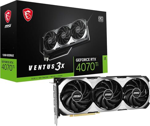 MSI Gaming GeForce RTX 4070 Ti 12GB GDRR6X Extreme Clock: 2655 MHz 192-Bit HDMI/DP Nvlink Tri-Frozr 3 Ada Lovelace Architecture Graphics Card (RTX 4070 Ti VENTUS 3X E 12G OC) in Saudi Arabia