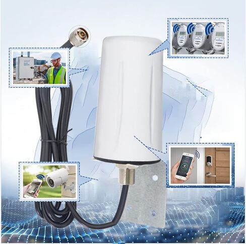 Banyanxin 5G 4G 3GGSM هوائي IP67 مقاوم للماء للاستخدام الداخلي والخارجي واي فاي Omni 15dbi هوائي لتعزيز الإشارة مع كابل 1.5 متر (أبيض 1.5 متر SMA ذكر) in Kuwait