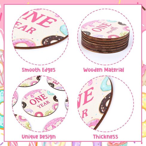 Sursurprise Under The Sea Milestone Cards, Baby Monthly Milestone Markers Wooden, 13PCS Ocaen Animals Double Sided Hello World Newborn 1-12 Months Circles Discs Signs Props in Saudi Arabia