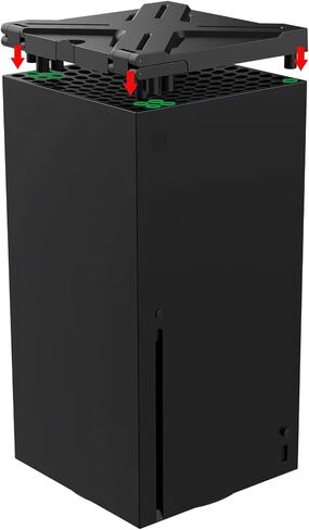 غطاء مقاوم للغبار لوحدة تحكم Xbox Series X، غطاء علوي لمرشح الغبار قابل للتعديل لجهاز Xbox Series X مع حامل سماعة الرأس - أسود in Kuwait