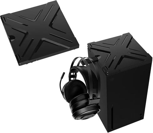 غطاء مقاوم للغبار لوحدة تحكم Xbox Series X، غطاء علوي لمرشح الغبار قابل للتعديل لجهاز Xbox Series X مع حامل سماعة الرأس - أسود in Kuwait