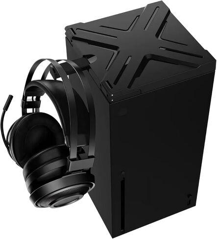 غطاء مقاوم للغبار لوحدة تحكم Xbox Series X، غطاء علوي لمرشح الغبار قابل للتعديل لجهاز Xbox Series X مع حامل سماعة الرأس - أسود in Kuwait