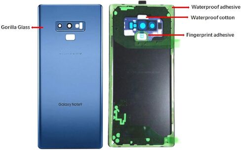 Compatible Back Glass Door Cover Housing Installed Camera Frame Lens Adhesive Replacement for Samsung Galaxy Note 9 - All Models N960 All Carriers + with Tools (Lavender Purple) in Saudi Arabia