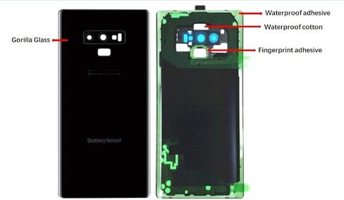 Compatible Back Glass Door Cover Housing Installed Camera Frame Lens Adhesive Replacement for Samsung Galaxy Note 9 - All Models N960 All Carriers + with Tools (Lavender Purple) in Saudi Arabia