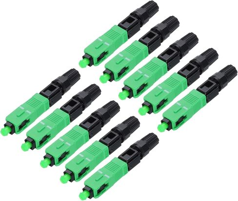 MECCANIXITY SC/APC Fiber Optic Quick Connector, Single Mode Embedded SC Fiber Optic Fast Connectors Adapter for CATV Network, Pack of 10 in Saudi Arabia