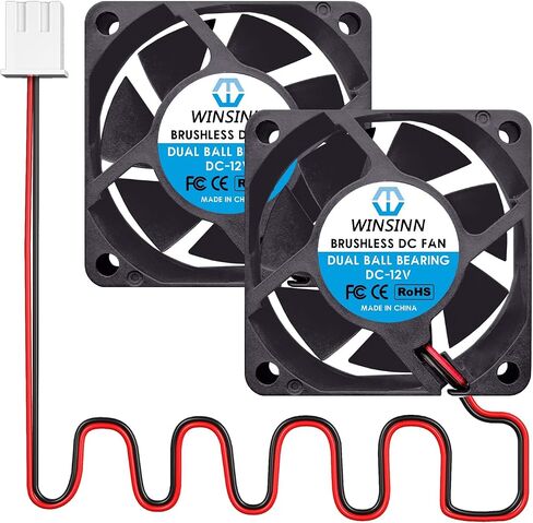 WINSINN DC 60mm Fan 24V 6025 Dual Ball Bearing Brushless Cooling 60x25mm 2PIN (Pack of 2Pcs) in Saudi Arabia
