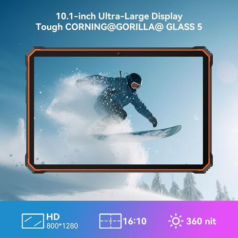 Blackview Android 13 Tablet, 10.1 inch Rugged Tablet, 13000 mAh Battery Octa-core Tablet,16GB RAM+128GB ROM+1TB Expand Android Tablet, 16MP+13MP Camera Waterproof Tablet, 4GLTE/5G WiFi/OTG-Orange in Saudi Arabia
