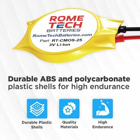 بطارية Rome Tech CR1220 CMOS لجهاز MSI GS75، Asus Q302L - بطارية احتياطية للكمبيوتر المحمول BIOS RTC 3V CR 1220 مع موصل عادي بسلك طويل (عبوة واحدة) in Saudi Arabia