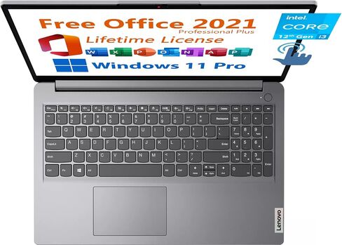 Lenovo 15.6" Business Laptop, Free Microsoft Office 2021 with Lifetime License, FHD Touchscreen Display, Intel 6-Core i3-1215U Upto 4.4 GHz, 8GB RAM, 256GB SSD, WiFi 6, 7 Hrs Battery, Windows 11 Pro in Saudi Arabia