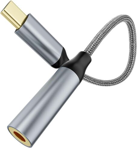 USB-C to 3.5mm Headphone Jack Adapter, Type-C to 3.5mm Aux Adapter Compatible with iPhone 15/15 Pro/15 Pro Max/15 Plus, Samsung Galaxy S22/S21/S20 Ultra/Note 20 and More (1, Gray) in Saudi Arabia