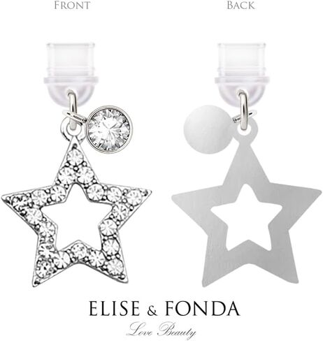 ELISE & FONDA TP303 Type-C USB Charging Port Anti Dust Plug Little Crystal Star Cell Phone Charm for Samsung/Huawei/OnePlus/Xiaomi/oppo Android Phones (White) in Saudi Arabia