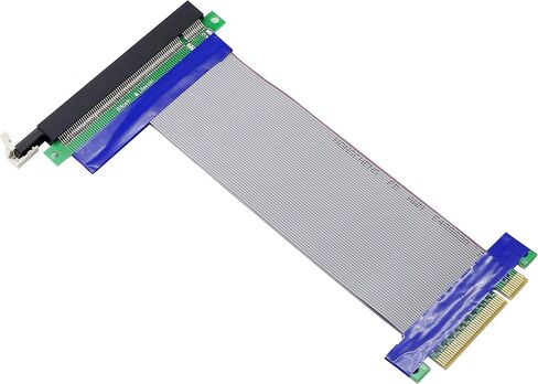 كابل رفع فتحة GELRHONR PCI-E 8X إلى 16x، كابل تمديد PCIE 8X ذكر إلى PCI-E 16X أنثى لبطاقة الرسومات، كابل رفع الشريط المرن in Saudi Arabia