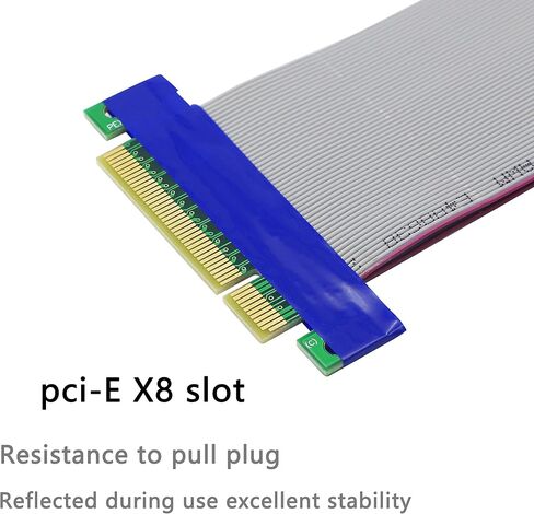 كابل رفع فتحة GELRHONR PCI-E 8X إلى 16x، كابل تمديد PCIE 8X ذكر إلى PCI-E 16X أنثى لبطاقة الرسومات، كابل رفع الشريط المرن in Saudi Arabia