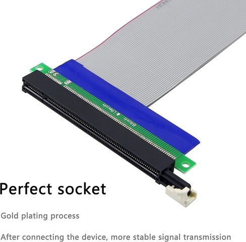 كابل رفع فتحة GELRHONR PCI-E 8X إلى 16x، كابل تمديد PCIE 8X ذكر إلى PCI-E 16X أنثى لبطاقة الرسومات، كابل رفع الشريط المرن in Saudi Arabia