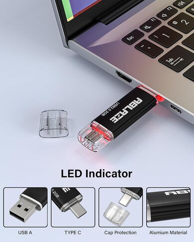 ABLAZE 1GB Type C Flash Drive 10 Pack, Dual USB 2.0+USB C Memory Stick 1GB Thumb Drive for iPhone 15, Android Smartphone, Computers, Tablets, Mac,iPad,PC (1GB, 10PCS) in Kuwait