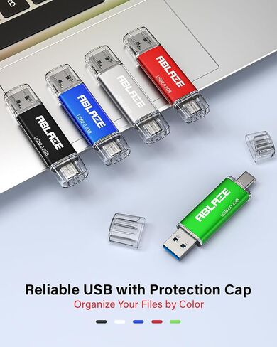 ABLAZE 1GB Type C Flash Drive 10 Pack, Dual USB 2.0+USB C Memory Stick 1GB Thumb Drive for iPhone 15, Android Smartphone, Computers, Tablets, Mac,iPad,PC (1GB, 10PCS) in Kuwait