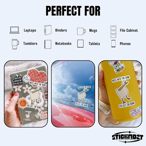 (3Pcs) Mess with The Honk You Get The Bonk Sticker Funny Meme Goose Duck 2" Waterproof Vinyl Decal Sticker Laptop, Water Bottles, Phone, Kindle Merchandise Decor Decal Gifts 2 Inches in Saudi Arabia