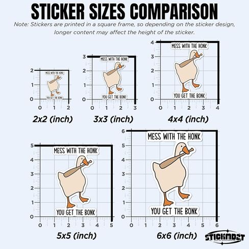 (3Pcs) Mess with The Honk You Get The Bonk Sticker Funny Meme Goose Duck 2" Waterproof Vinyl Decal Sticker Laptop, Water Bottles, Phone, Kindle Merchandise Decor Decal Gifts 2 Inches in Saudi Arabia