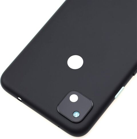 غطاء خلفي بلاستيكي أسود بديل لهاتف Google Pixel 4a G025J مع إطار الكاميرا الخلفية اللاصق مسبقًا وغطاء زجاجي in Saudi Arabia