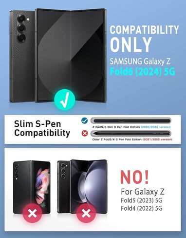 حافظة i-Blason لهاتف Samsung Galaxy Z Fold 6 مع حامل قلم S، [واقي شاشة زجاجي مقوى مدمج وحامل]، حافظة هاتف واقية من الدرجة العسكرية لهاتف Samsung Z Fold 6، سلسلة Armorbox، أسود in Saudi Arabia
