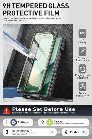 حافظة i-Blason لهاتف Samsung Galaxy Z Fold 6 مع حامل قلم S، [واقي شاشة زجاجي مقوى مدمج وحامل]، حافظة هاتف واقية من الدرجة العسكرية لهاتف Samsung Z Fold 6، سلسلة Armorbox، أسود in Saudi Arabia