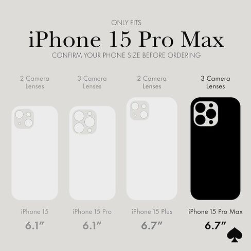 Kate Spade New York Apple iPhone 15 Pro Max Case, Compatible with MagSafe Phone Cover - Chunky Glitter Iridescent in Saudi Arabia