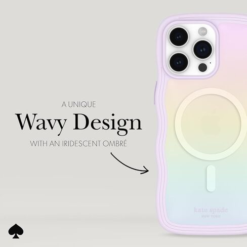 Kate Spade New York Apple iPhone 15 Pro Max Case, Compatible with MagSafe Phone Cover - Chunky Glitter Iridescent in Saudi Arabia