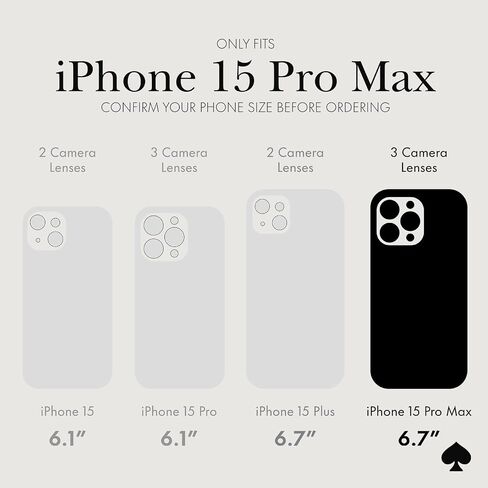 Kate Spade New York Apple iPhone 15 Pro Max Case, Compatible with MagSafe Phone Cover - Chunky Glitter Iridescent in Saudi Arabia