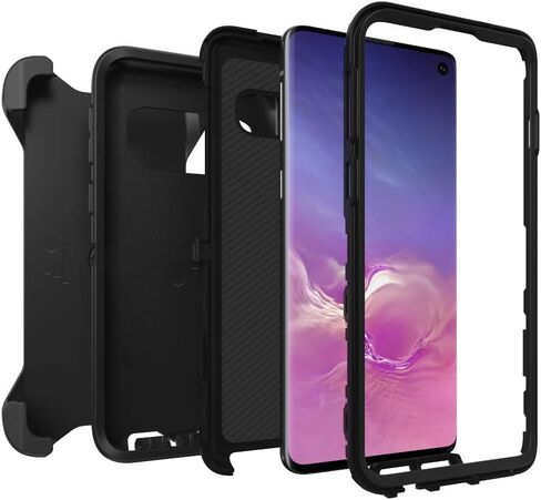 حافظة وحافظة OtterBox DEFENDER SERIES لهاتف Samsung Galaxy S10 - أسود in Saudi Arabia