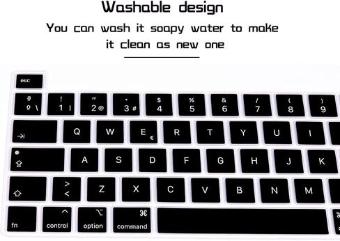 غطاء حماية للوحة المفاتيح من السيليكون من HRH باللغة الإنجليزية لجهاز MacBook Pro 13 بوصة 2020 (موديل A2289 / A2251 / A2338 M1 Chip) وMacBook Pro 16" 2019 (موديل A2141)، الإصدار الأوروبي in Saudi Arabia