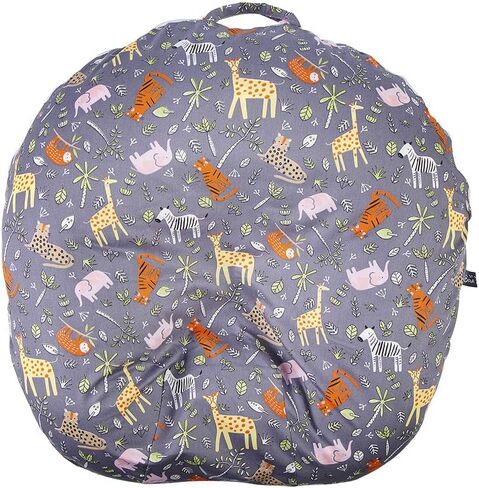 IBraFashion Removable Cover for Newborn Lounger Fits Infant Lounger Pillow 100% Soft Cotton Jungle Animals Grey in Kuwait